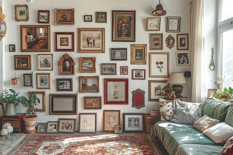Comment utiliser des cadres photos personnalisés pour créer une ambiance sur un mur